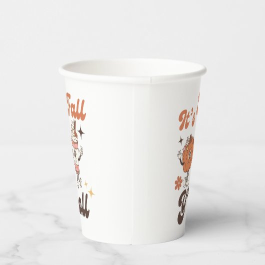 It's Fall Y'all – Cute Pumpkin & PSL Fall Party Pappbecher (Rechts)