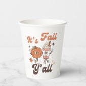 It's Fall Y'all – Cute Pumpkin & PSL Fall Party Pappbecher (Vorderseite)