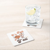 It's Fall Y'all  – Cute Pumpkin Spice Fall Rechteckiger Pappuntersetzer (Vor Ort)