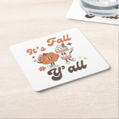 It's Fall Y'all  – Cute Pumpkin Spice Fall Rechteckiger Pappuntersetzer (angewinkelt)
