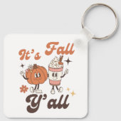 It's Fall Y'all Cute Pumpkin Spice Latte Schlüsselanhänger (Rückseite)