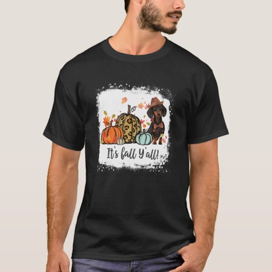 It's Fall Y'all Dachshund Pumpkin Dog Halloween T-Shirt (Vorderseite)