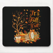 It's Fall Y'all Floral Pumpkin Autumn Coffee Thank Mousepad (Vorne)