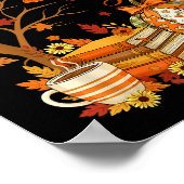 It's Fall Y'all Floral Pumpkin Autumn Coffee Thank Poster (Ecke)