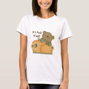 "It's Fall Y'all" Herbst Teddy Bear Baby Doll Top