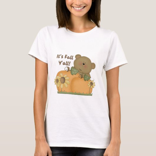 "It's Fall Y'all" Herbst Teddy Bear Baby Doll Top (Vorderseite)