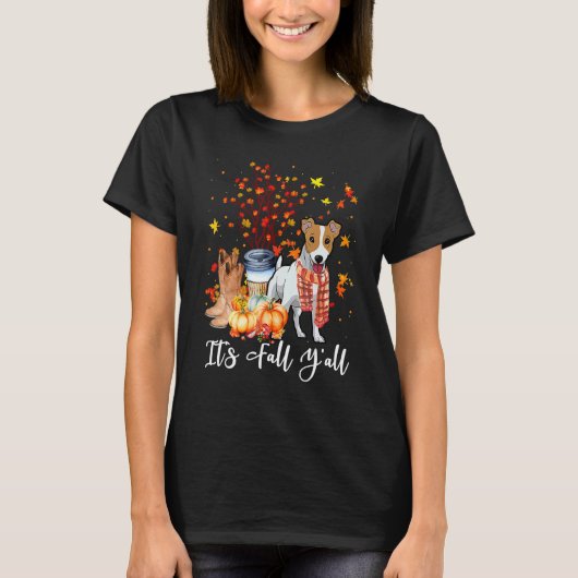 It's Fall Y'all Jack Russell Terrier Dog Pumpkin F T-Shirt (Vorderseite)