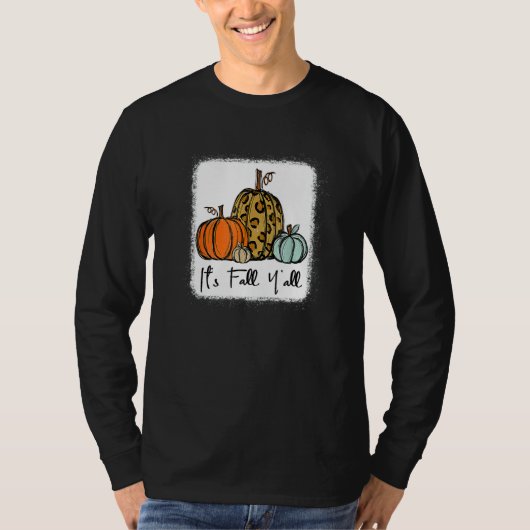 It's Fall Y'all Leopard Pumpkin Happy Thanksgiving T-Shirt (Vorderseite)