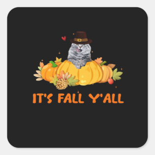 It's Fall Y'all Niedlich Lovers Erntedank Vintag C Quadratischer Aufkleber