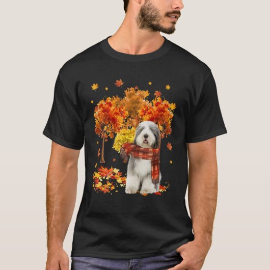 It's Fall Y'all Old English Sheepdog Autumn Tree F T-Shirt (Vorderseite)