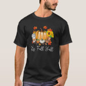It's Fall Yall Pumpkin Leopard Halloween Autumn Th T-Shirt (Vorderseite)