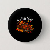 It's Fall Y'all Pumpkin Truck Autumn Tree Hello Fa Button (Vorderseite)