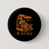 It's Fall Y'all Pumpkin Truck Autumn Tree Hello Fa Button (Vorderseite)