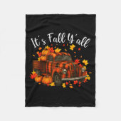 It's Fall Y'all Pumpkin Truck Autumn Tree Hello Fa Fleecedecke (Vorderseite)