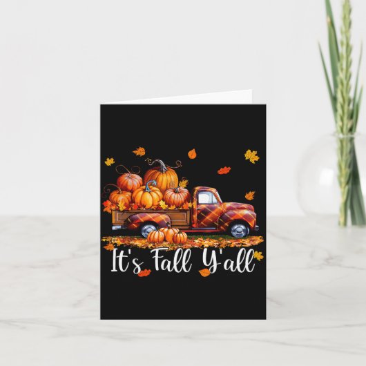 It's Fall Y'all Pumpkin Truck Autumn Tree Hello Fa Karte (Vorderseite)