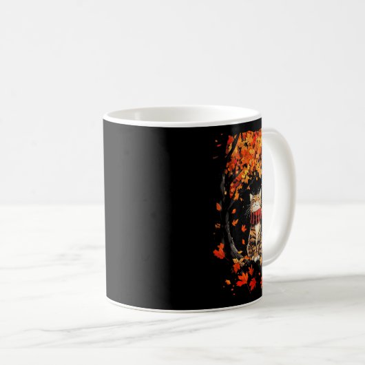 Its Fall Yall Thanksgiving Cat Leaf Fall Tree Hell Kaffeetasse (VorderseiteRechts)