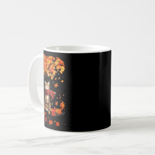 Its Fall Yall Thanksgiving Cat Leaf Fall Tree Hell Kaffeetasse (Vorderseite Links)