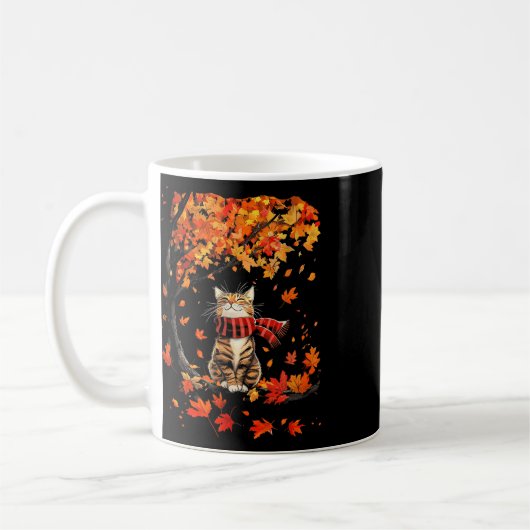 Its Fall Yall Thanksgiving Cat Leaf Fall Tree Hell Kaffeetasse (Links)