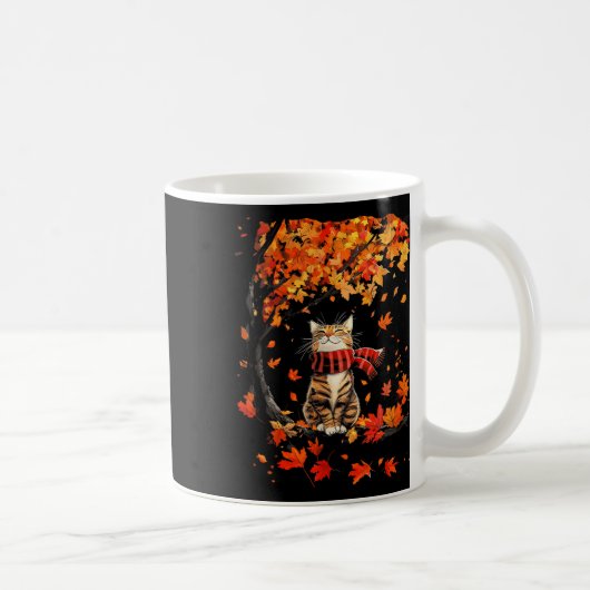 Its Fall Yall Thanksgiving Cat Leaf Fall Tree Hell Kaffeetasse (Rechts)