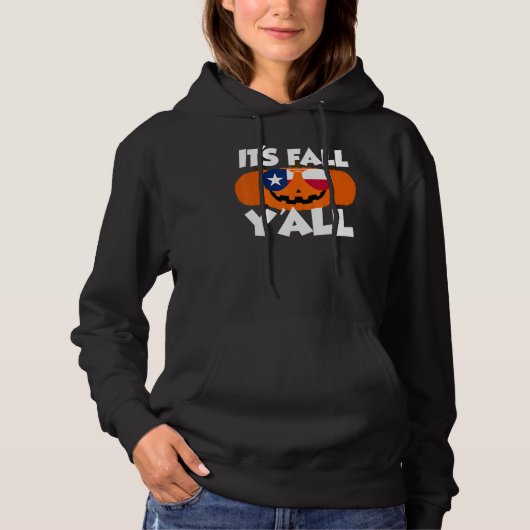It's Fall Y'all Thanksgiving Pumpkin Texas Glasses Hoodie (Vorderseite)
