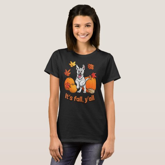 Its fall yall white german shepherd edition T-Shirt (Vorne ganz)