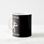 It's Fine Everything Is Fine Funny Stickman On Fir Kaffeetasse (Vorderseite Links)