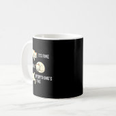 It's Fine Everything's Fine Funny Lazy Cat Sarcast Kaffeetasse (Vorderseite Links)