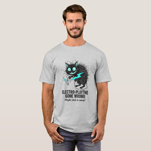 Its Fine I'm Fine Electro-Playtime Gone Wrong Cat T-Shirt (Vorne ganz)