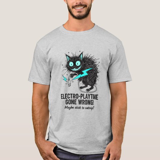 Its Fine I'm Fine Electro-Playtime Gone Wrong Cat T-Shirt (Vorderseite)