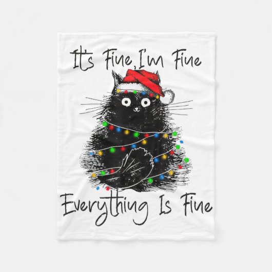 Its Fine I'm Fine Everything Is Fine Christmas Bla Fleecedecke (Vorderseite)