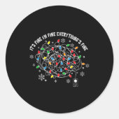It's Fine I'm Fine Everything Is Fine Christmas Li Runder Aufkleber (Vorderseite)