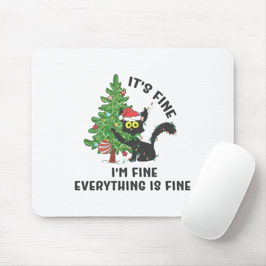 It's Fine Im Fine Everything Is Fine Elf Xmas Matc Mousepad (Mit Mouse)