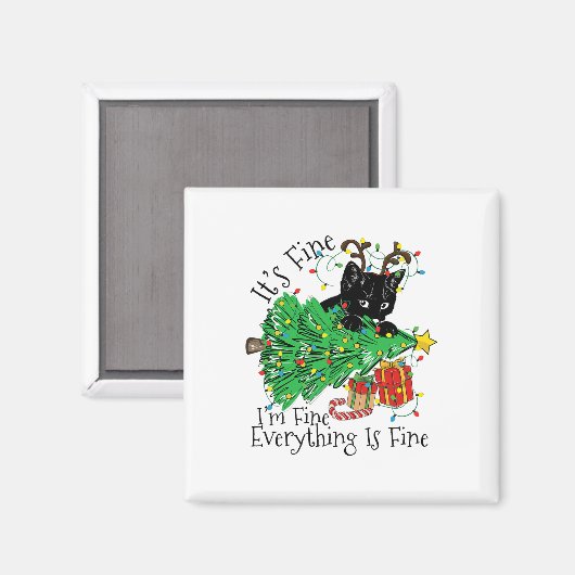 It's Fine I'm Fine Everything Is Fine Fun Christma Magnet (Vorderseite/Rückseite)