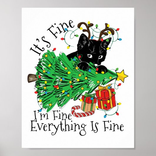 It's Fine I'm Fine Everything Is Fine Fun Christma Poster (Vorne)