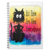 Its Fine Im Fine Everything Is Fine Funny Black Ca Notizblock (Vorderseite)