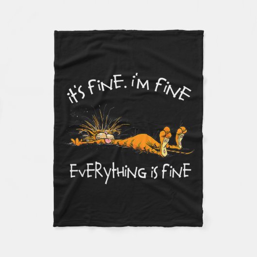It's Fine I'm Fine Everything Is Fine Funny Cat Lo Fleecedecke (Vorderseite)