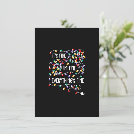 It's Fine I'm Fine Everything Is Fine Funny Christ Einladung (Stehend Vorderseite)