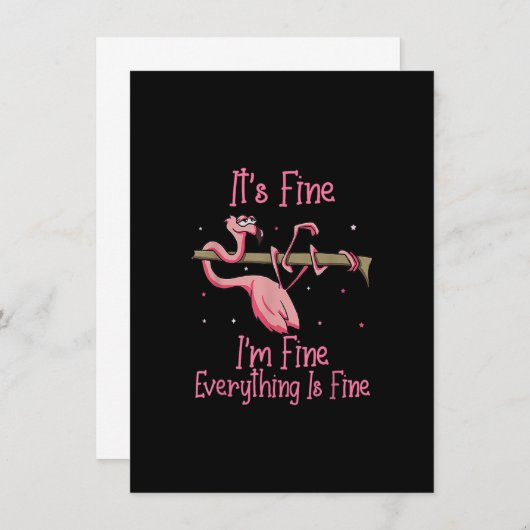 It's Fine I'm Fine Everything Is Fine Tshirt Einladung (Vorne/Hinten)