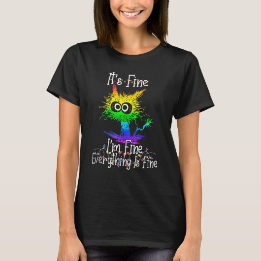 It's Fine I'm Fine Everything Is Fine X mas Lights T-Shirt (Vorderseite)