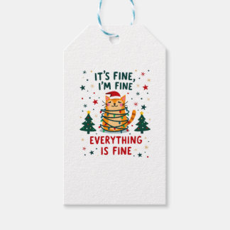 It's Fine I'm Fine Everything Is Fine Xmas Cat Chr Geschenkanhänger