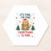 It's Fine I'm Fine Everything Is Fine Xmas Cat Chr Untersetzer (Vorderseite)