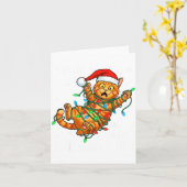 It's Fine I'm Fine Orange Cat Christmas Light Funn Karte (Gelbe Blume)