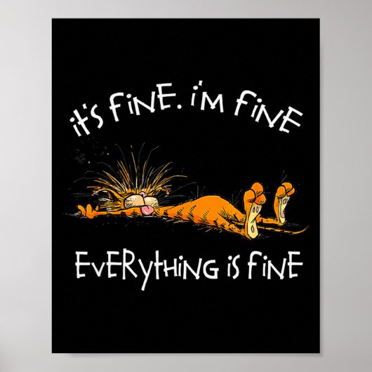 It's Fine Rpg Gamer Cat D20 Dice Fail Funny Nerdy  Poster (Vorne)