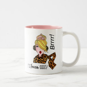 "It's freezin’ Icicles" Diva Two-Tone-Coffee-Tasse Zweifarbige Tasse