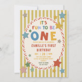 It's Fun to Be One Colorful 1st Birthday Einladung (Vorderseite)
