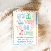 It's Fun to Be One Colorful 1st Birthday Einladung