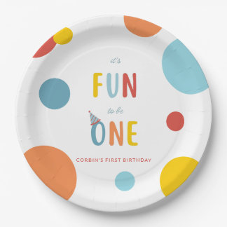 It's Fun To Be One Colorful Birthday Party Plates Pappteller