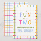 IT'S FUN TO BE TWO SECOND BIRTHDAY INVITATION EINLADUNG (Vorne/Hinten)
