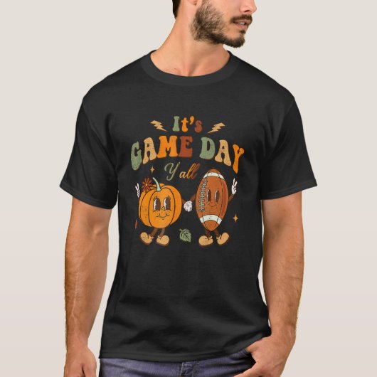 It's Game Day Y'all Football Pumpkin Fall Thanksgi T-Shirt (Vorderseite)