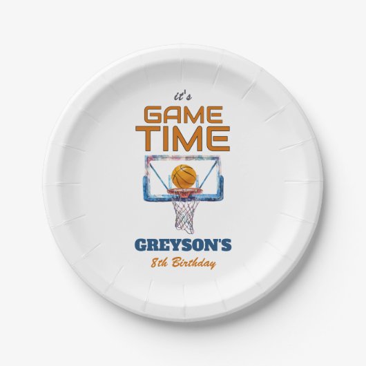 It's Game Time Any Age Birthday Pappteller (Vorderseite)